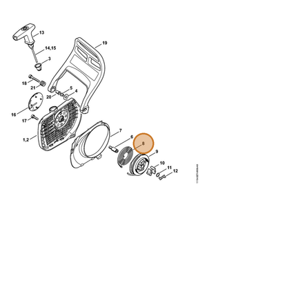 STIHL part 1135-190-0600 — IPL diagram snippet (6x zoom, amber highlight)