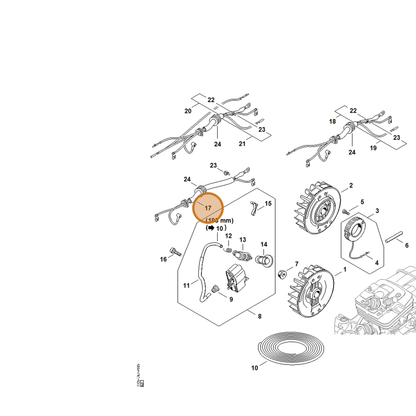 STIHL part 1135-440-3000 — IPL diagram snippet (6x zoom, amber highlight)