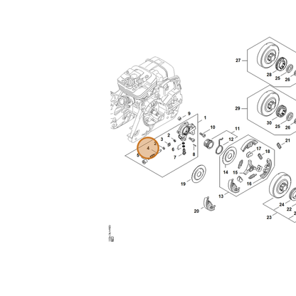 STIHL part 1135-647-0600 — IPL diagram snippet (6x zoom, amber highlight)