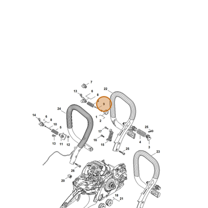 STIHL part 1135-790-8100 — IPL diagram snippet (6x zoom, amber highlight)