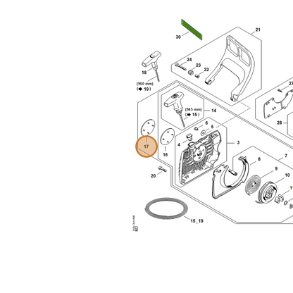 STIHL part 1135-967-1501 — IPL diagram snippet (6x zoom, amber highlight)