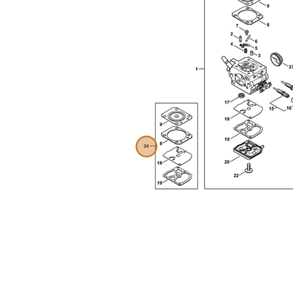 STIHL part 1137-007-1701 — IPL diagram snippet (6x zoom, amber highlight)