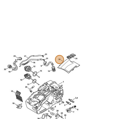 STIHL part 1137-020-1100 — IPL diagram snippet (6x zoom, amber highlight)
