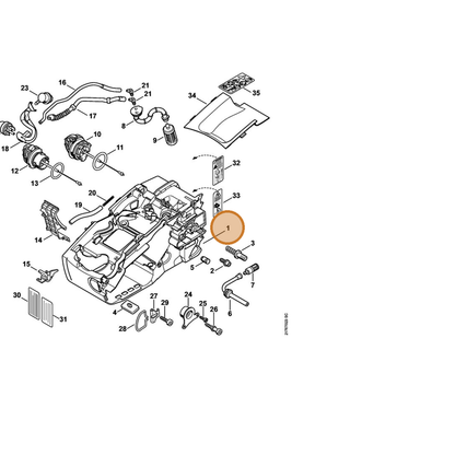 STIHL part 1137-020-3008 — IPL diagram snippet (6x zoom, amber highlight)