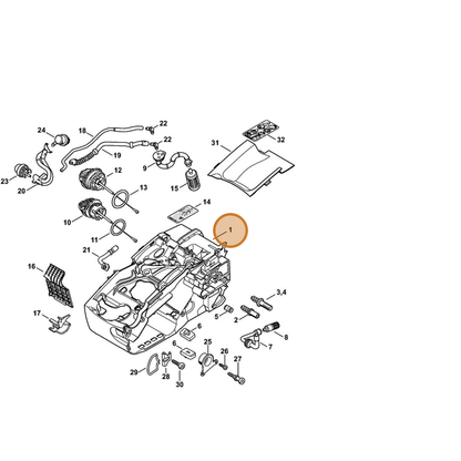 STIHL part 1137-020-3012 — IPL diagram snippet (6x zoom, amber highlight)