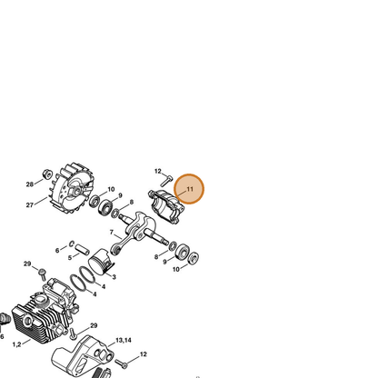STIHL part 1137-021-2500 — IPL diagram snippet (6x zoom, amber highlight)