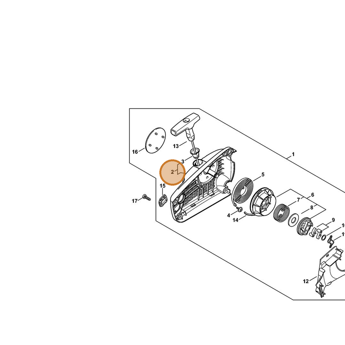 STIHL part 1137-080-1814 — IPL diagram snippet (6x zoom, amber highlight)