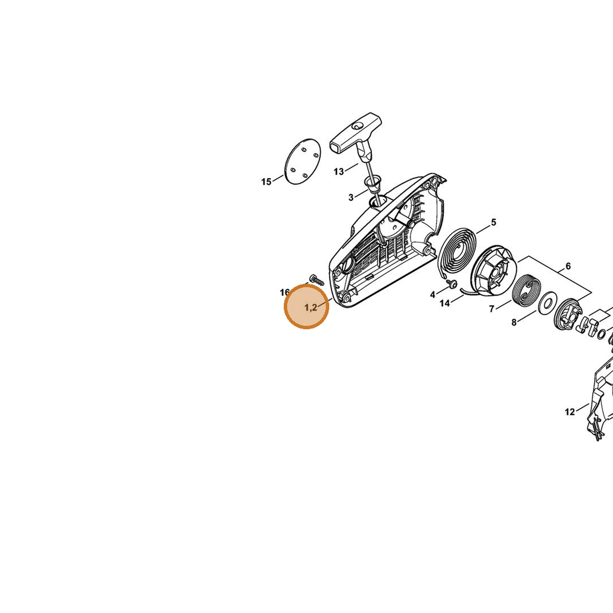 STIHL part 1137-080-2111 — IPL diagram snippet (6x zoom, amber highlight)