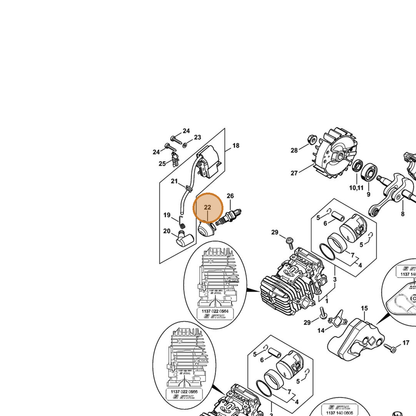 STIHL part 1137-084-1602 — IPL diagram snippet (6x zoom, amber highlight)