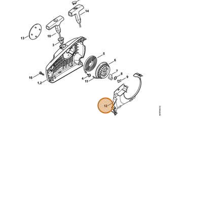 STIHL part 1137-084-7802 — IPL diagram snippet (6x zoom, amber highlight)