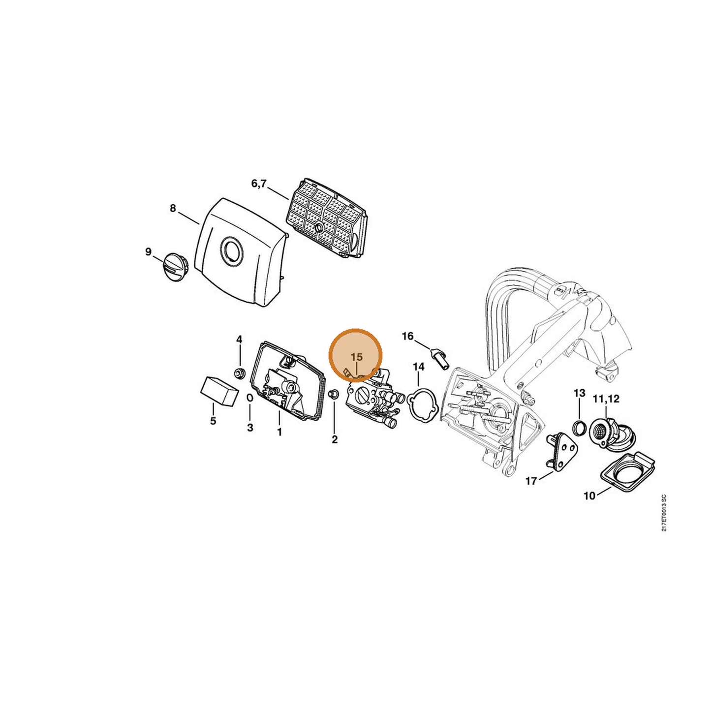 STIHL part 1137-120-0651 — IPL diagram snippet (6x zoom, amber highlight)
