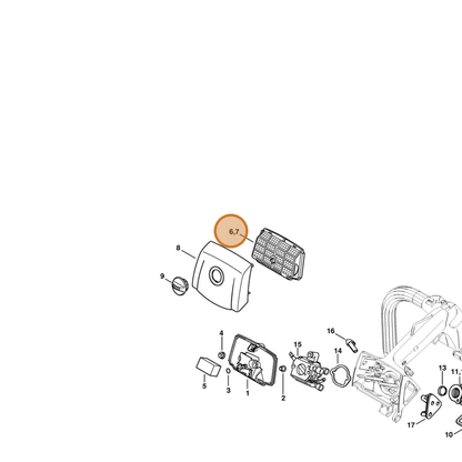 STIHL part 1137-120-1600 — IPL diagram snippet (6x zoom, amber highlight)