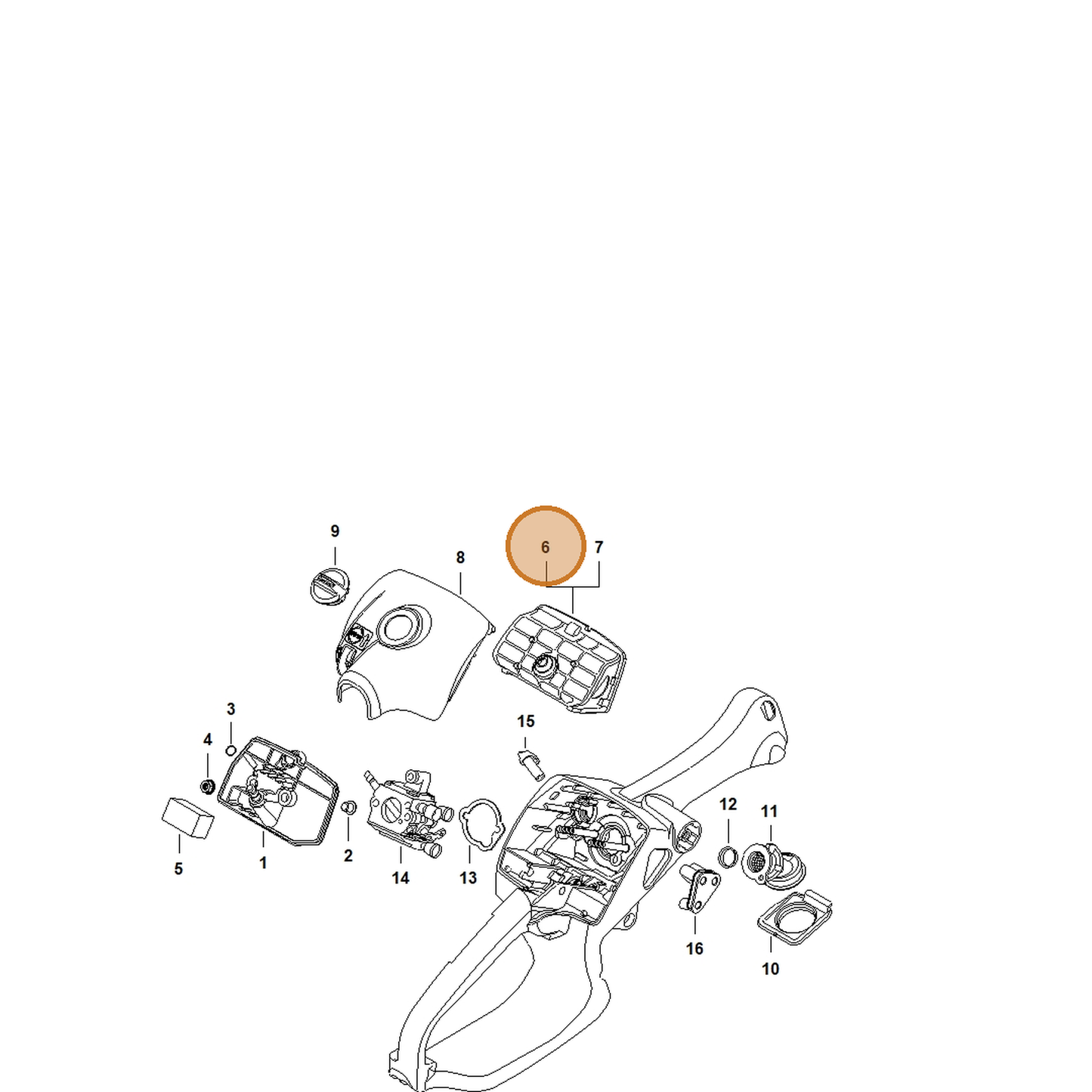 STIHL part 1137-120-1602 — IPL diagram snippet (6x zoom, amber highlight)