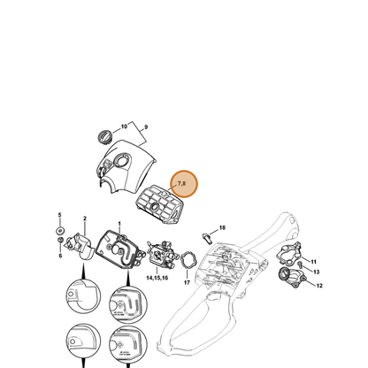 STIHL part 1137-120-1607 — IPL diagram snippet (6x zoom, amber highlight)