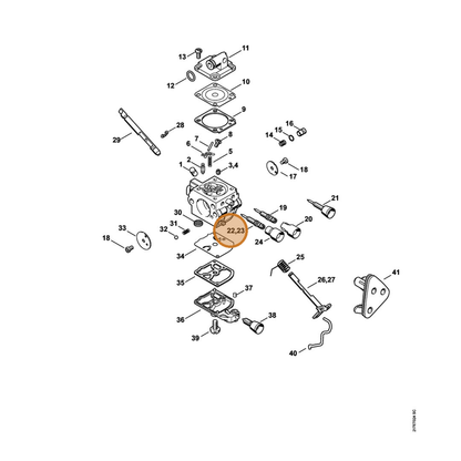 STIHL part 1137-120-6700 — IPL diagram snippet (6x zoom, amber highlight)