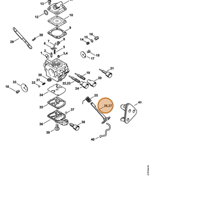 STIHL part 1137-120-7104 — IPL diagram snippet (6x zoom, amber highlight)