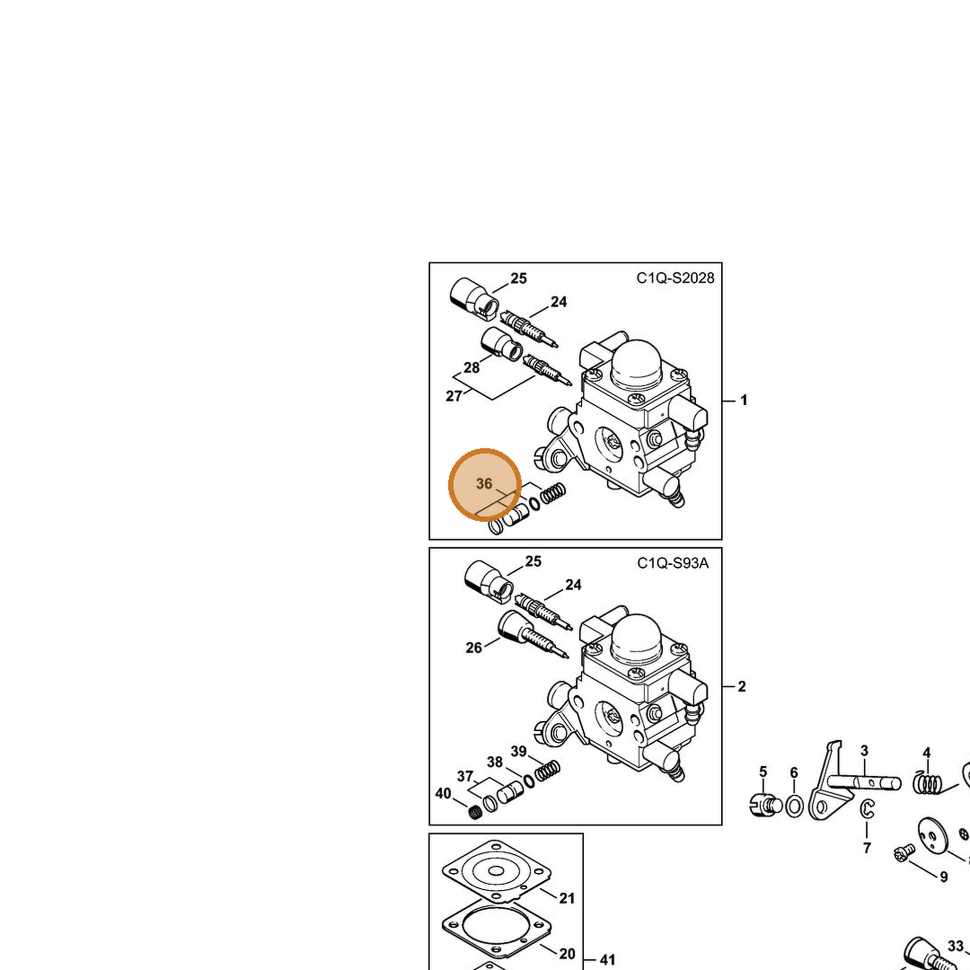 STIHL part 1137-120-9704 — IPL diagram snippet (6x zoom, amber highlight)