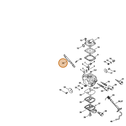 STIHL part 1137-121-3000 — IPL diagram snippet (6x zoom, amber highlight)