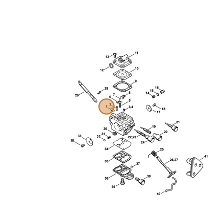 STIHL part 1137-121-5400 — IPL diagram snippet (6x zoom, amber highlight)