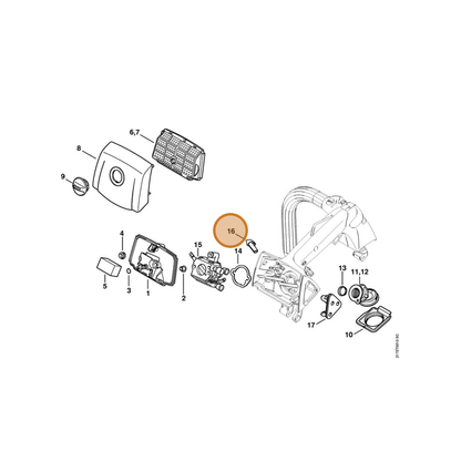 STIHL part 1137-121-6101 — IPL diagram snippet (6x zoom, amber highlight)