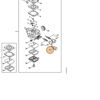 STIHL part 1137-122-6200 — IPL diagram snippet (6x zoom, amber highlight)