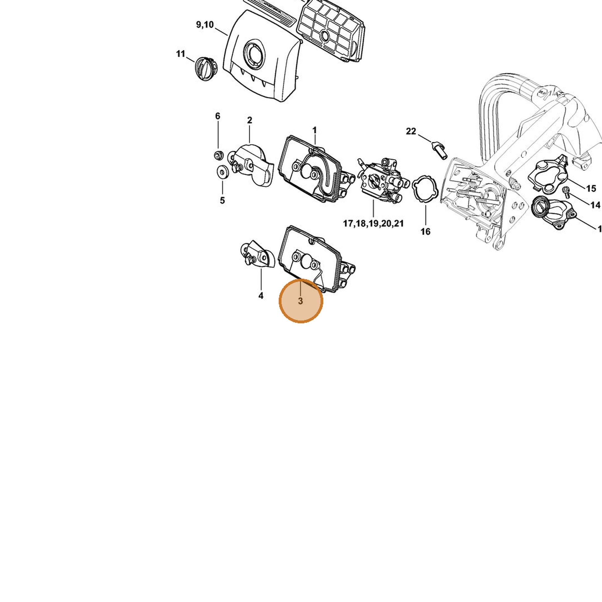 STIHL part 1137-141-0902 — IPL diagram snippet (6x zoom, amber highlight)