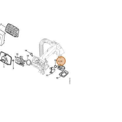 STIHL part 1137-141-2200 — IPL diagram snippet (6x zoom, amber highlight)