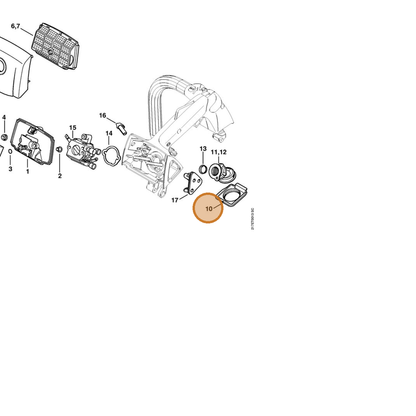 STIHL part 1137-141-3300 — IPL diagram snippet (6x zoom, amber highlight)
