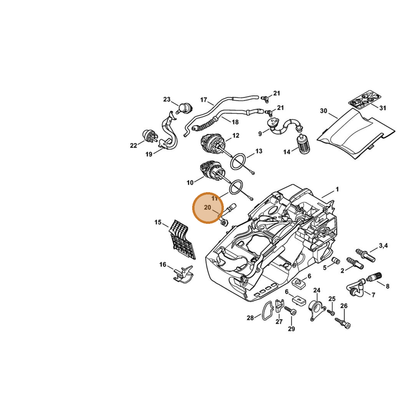 STIHL part 1137-141-8600 — IPL diagram snippet (6x zoom, amber highlight)