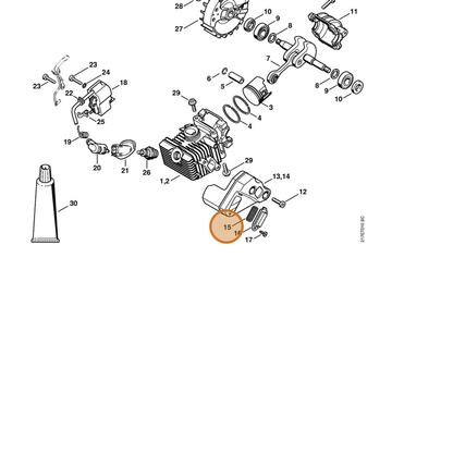 STIHL part 1137-141-9000 — IPL diagram snippet (6x zoom, amber highlight)