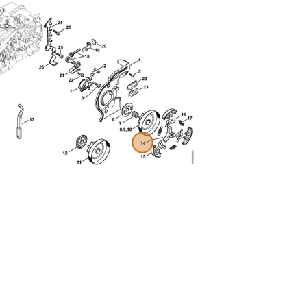 STIHL part 1137-160-2001 — IPL diagram snippet (6x zoom, amber highlight)