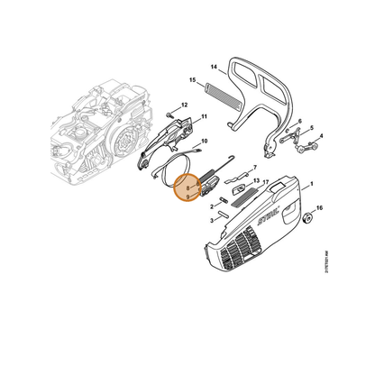 STIHL part 1137-160-5502 — IPL diagram snippet (6x zoom, amber highlight)