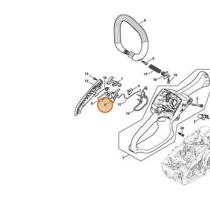 STIHL part 1137-180-1501 — IPL diagram snippet (6x zoom, amber highlight)