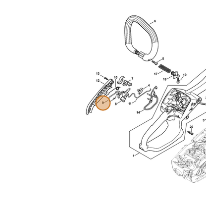 STIHL part 1137-182-0801 — IPL diagram snippet (6x zoom, amber highlight)