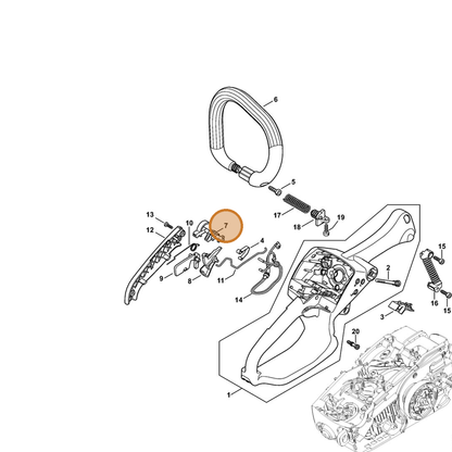STIHL part 1137-182-0903 — IPL diagram snippet (6x zoom, amber highlight)