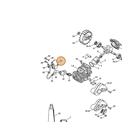STIHL part 1137-400-1306 — IPL diagram snippet (6x zoom, amber highlight)