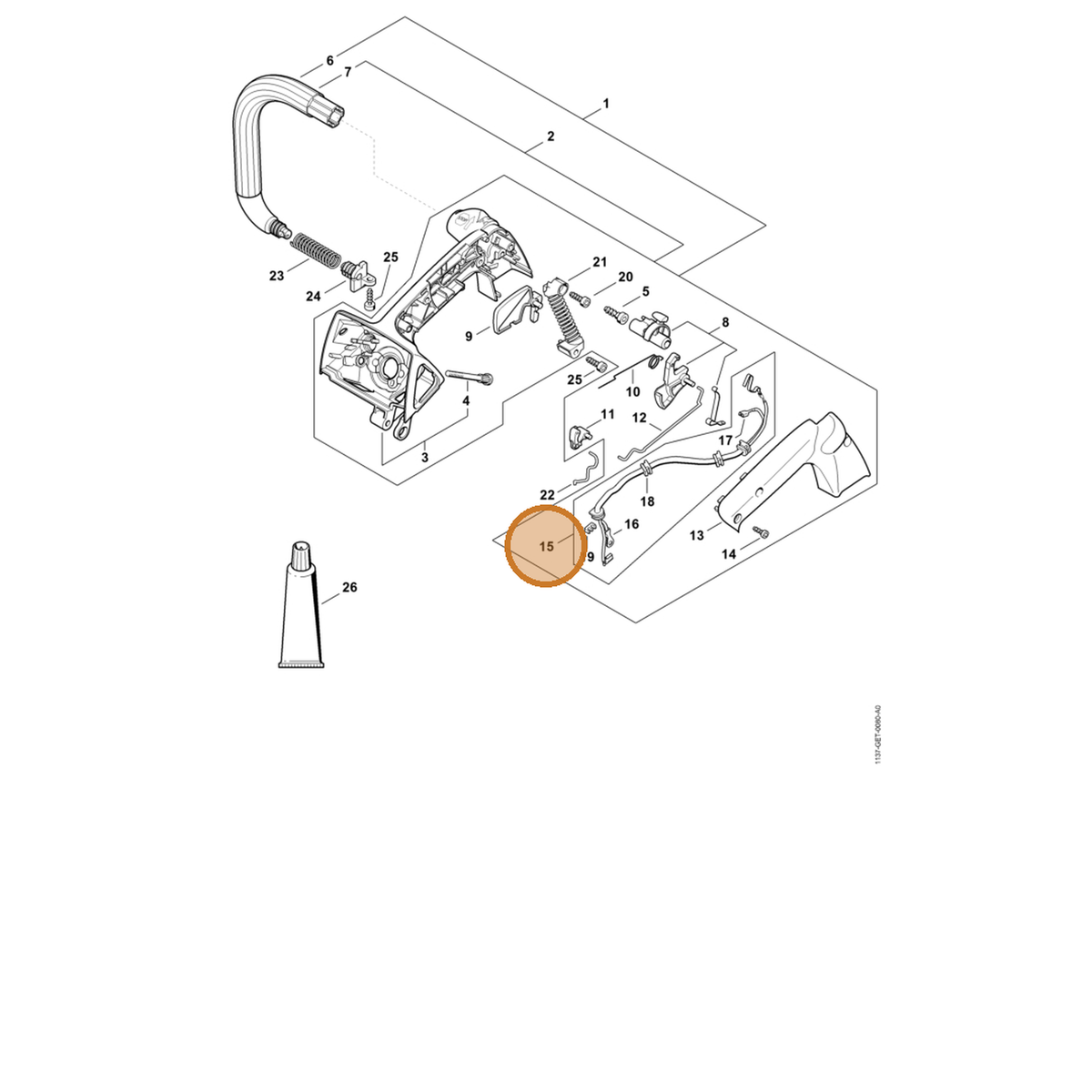 STIHL part 1137-440-3000 — IPL diagram snippet (6x zoom, amber highlight)