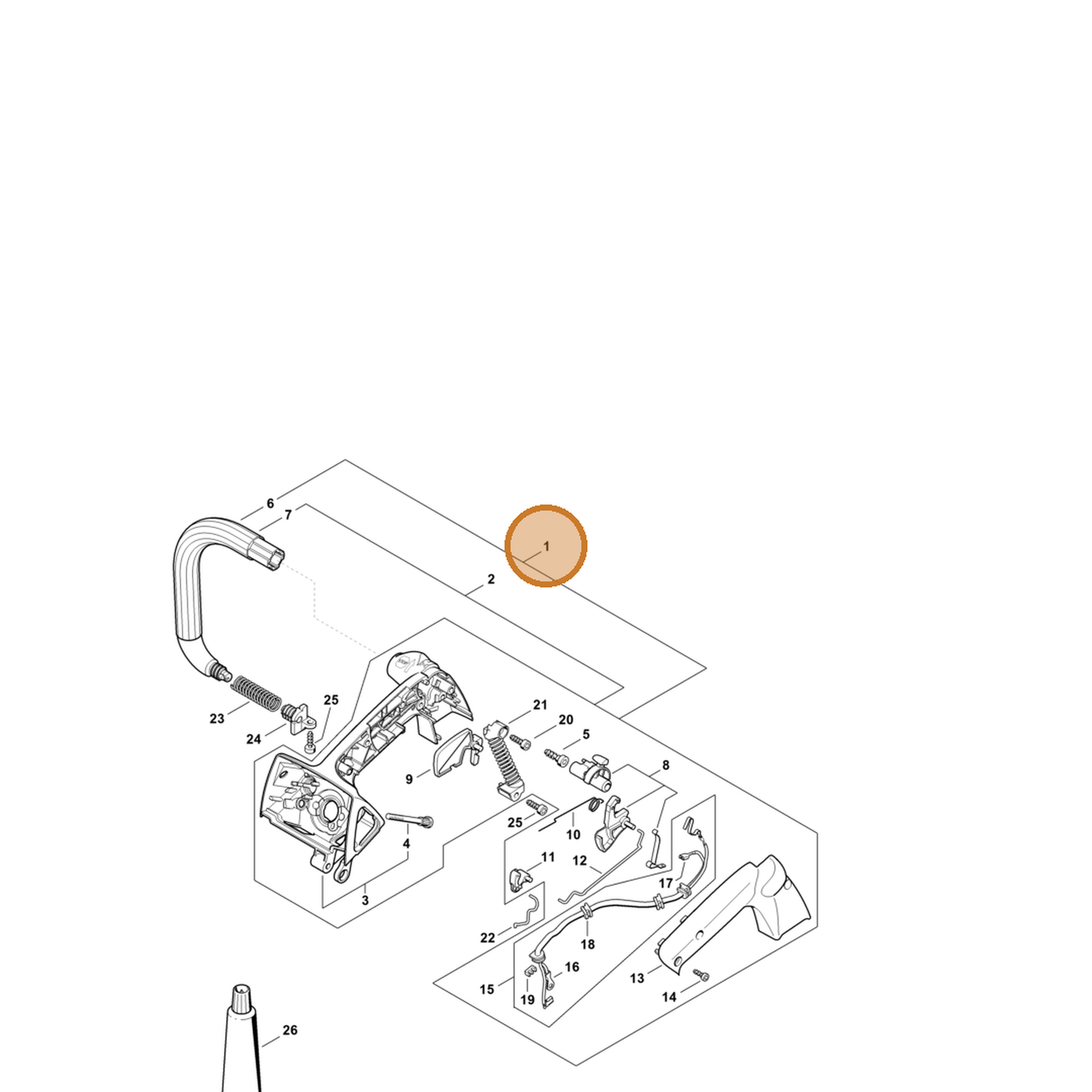 STIHL part 1137-790-1001 — IPL diagram snippet (6x zoom, amber highlight)