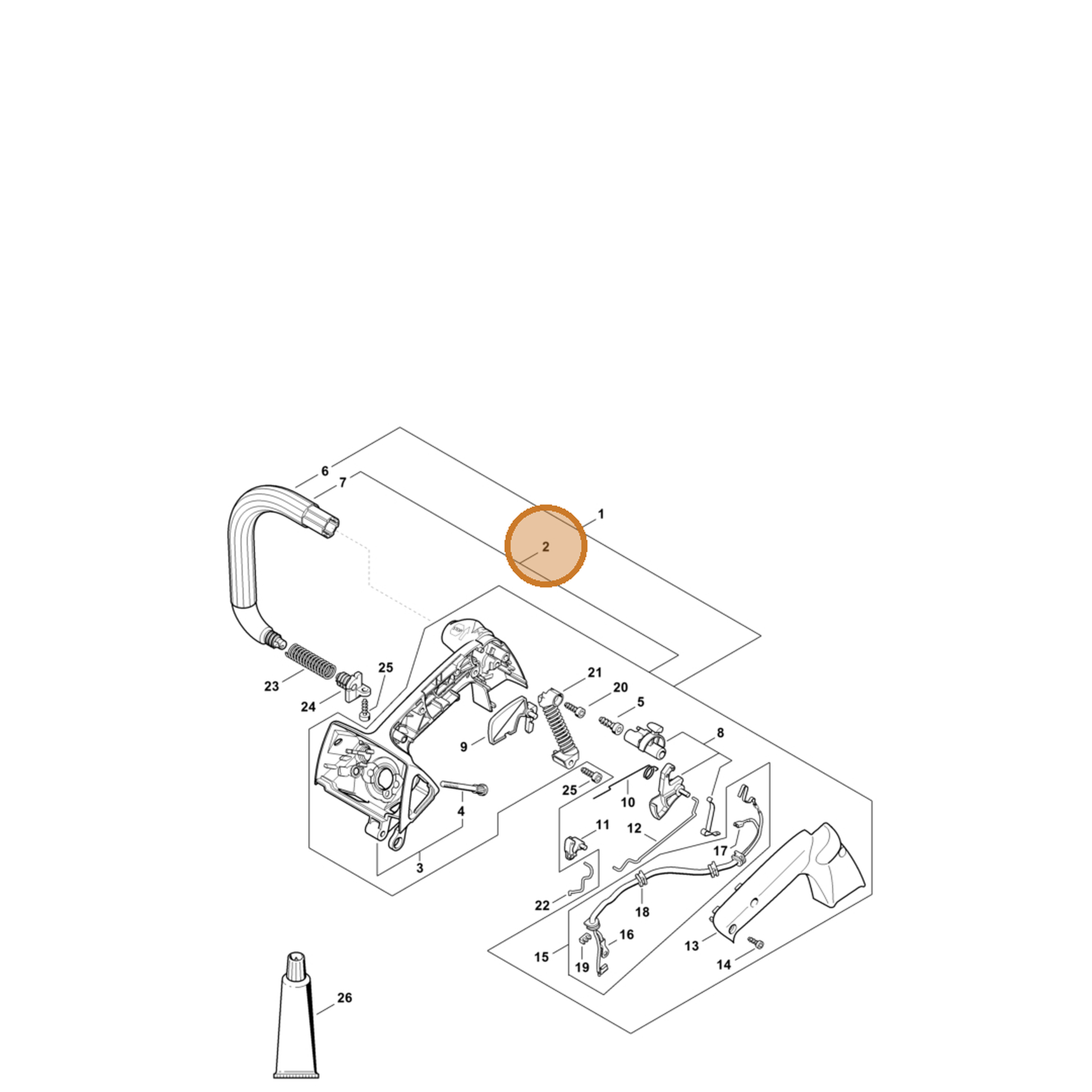 STIHL part 1137-790-1004 — IPL diagram snippet (6x zoom, amber highlight)