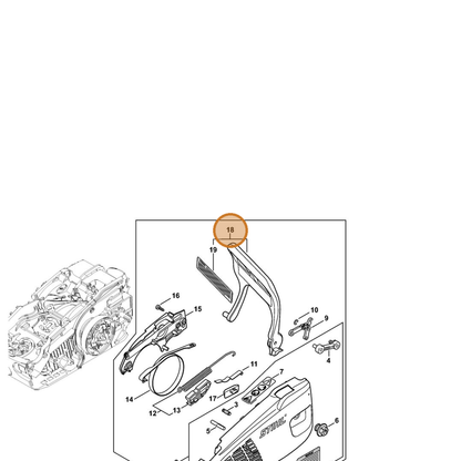STIHL part 1137-790-9102 — IPL diagram snippet (6x zoom, amber highlight)