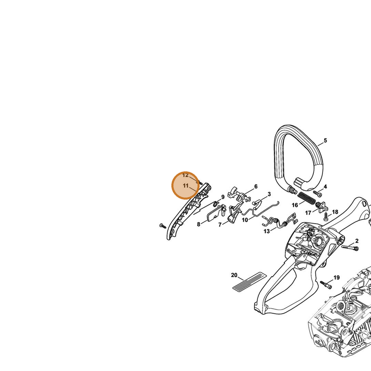 STIHL part 1137-791-0601 — IPL diagram snippet (6x zoom, amber highlight)