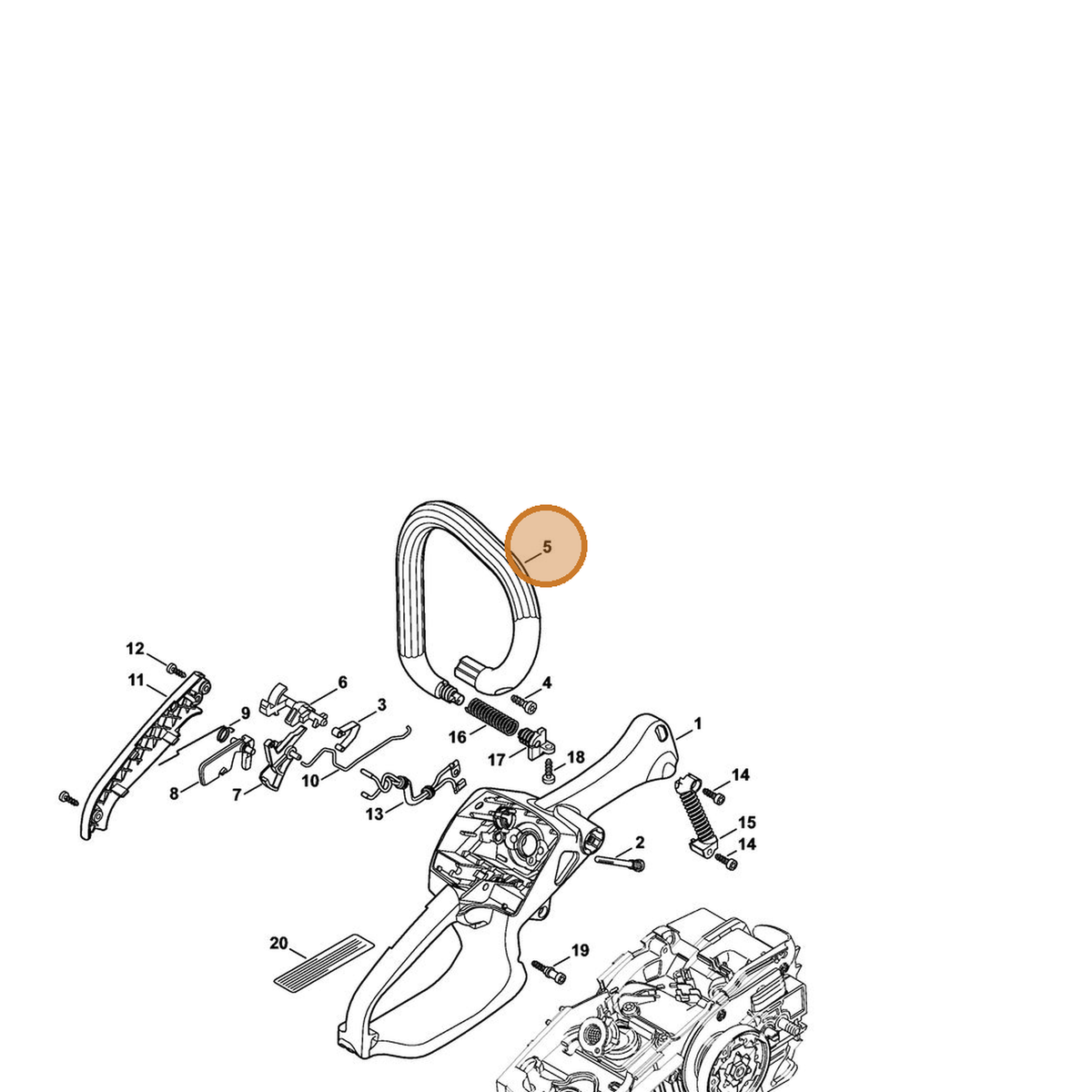 STIHL part 1137-791-1701 — IPL diagram snippet (6x zoom, amber highlight)