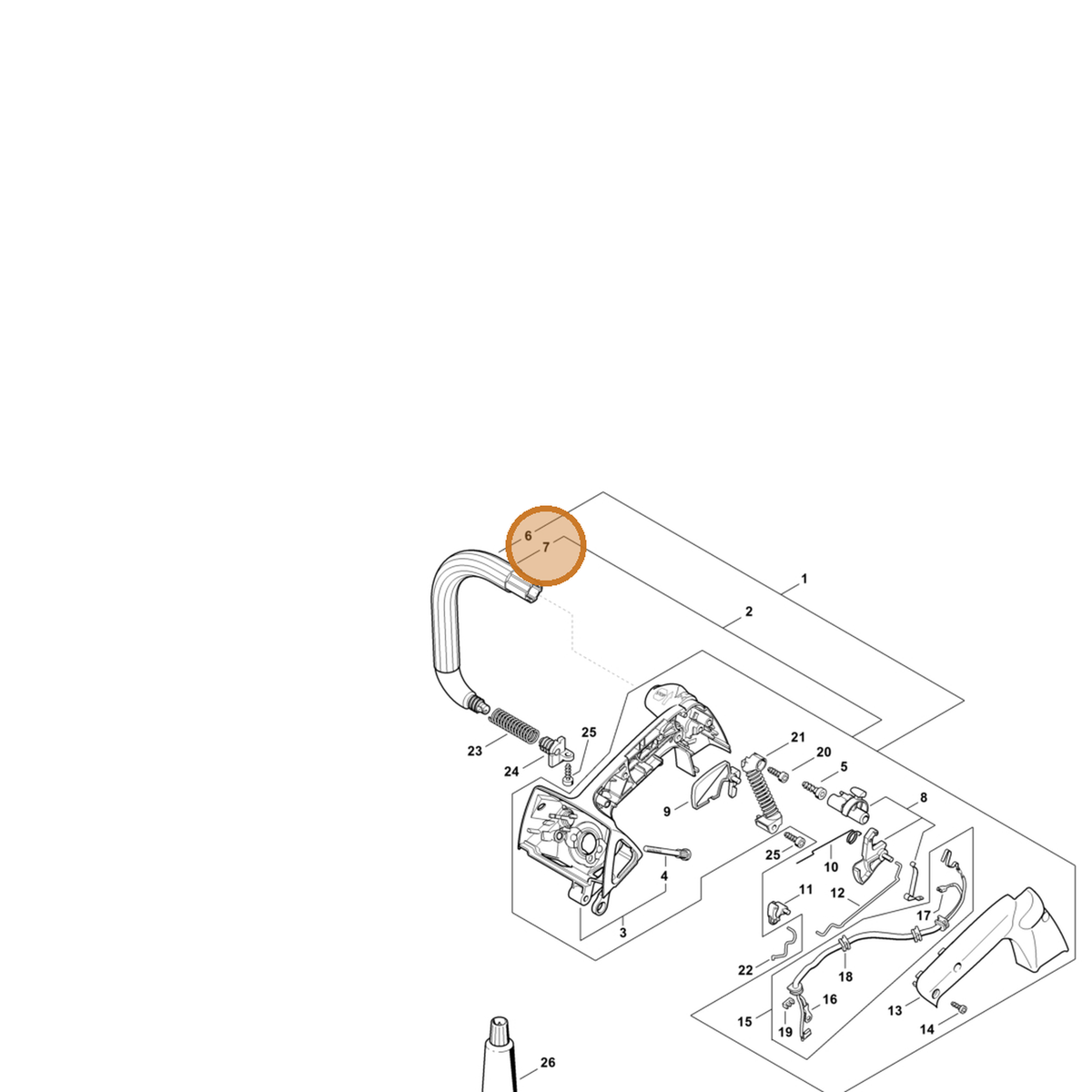 STIHL part 1137-791-1702 — IPL diagram snippet (6x zoom, amber highlight)