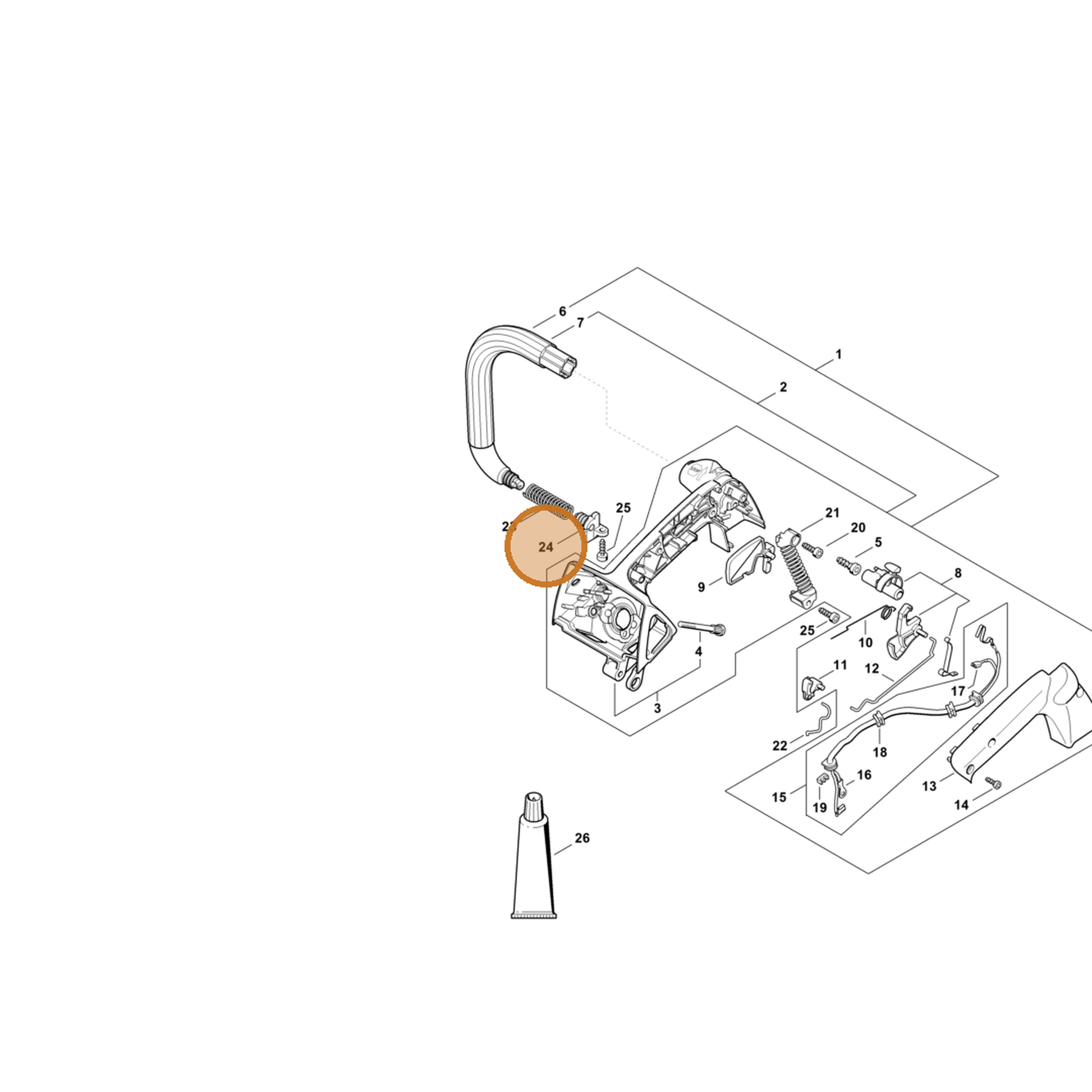 STIHL part 1137-792-2902 — IPL diagram snippet (6x zoom, amber highlight)