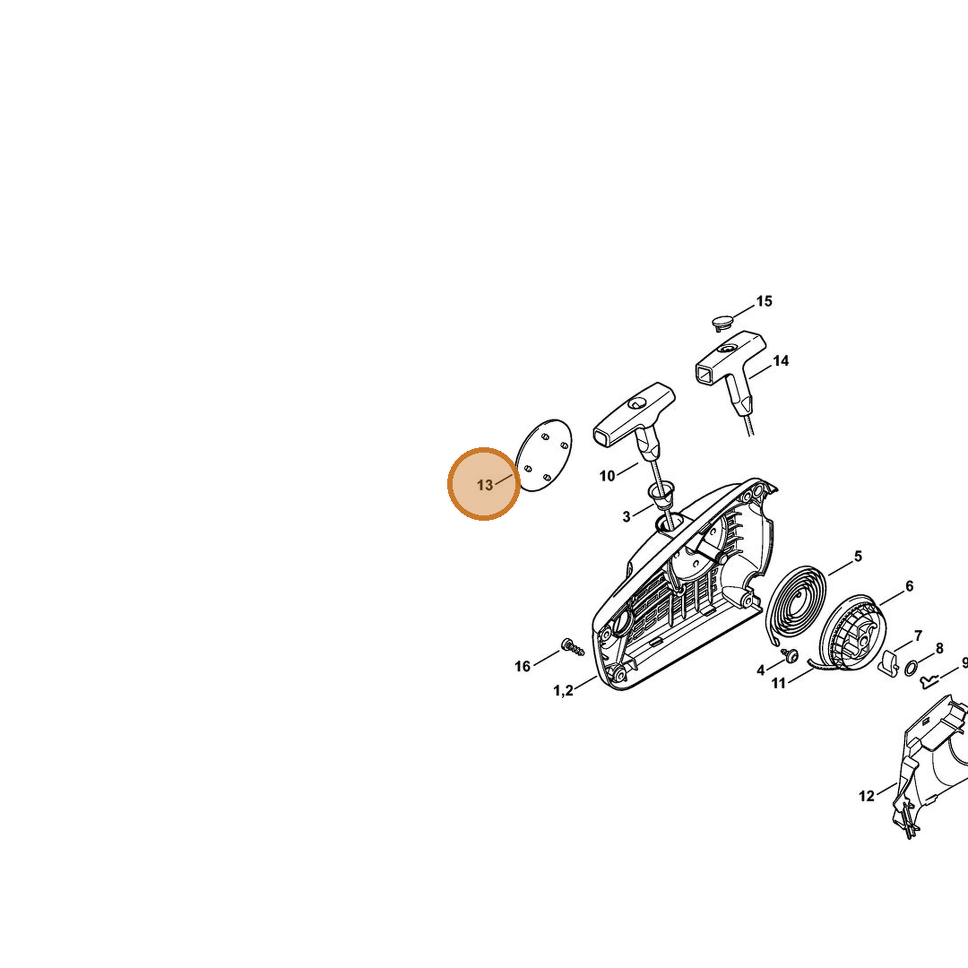 STIHL part 1137-967-1504 — IPL diagram snippet (6x zoom, amber highlight)