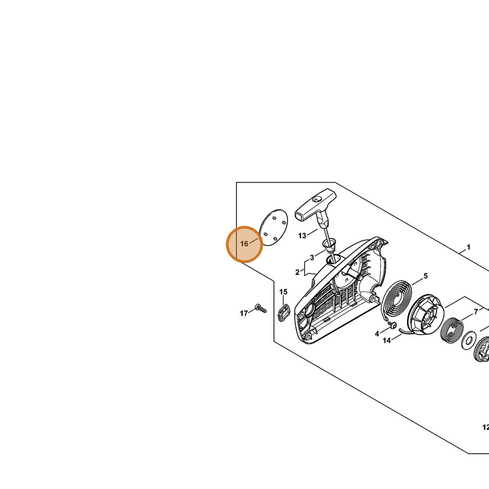 STIHL part 1137-967-1508 — IPL diagram snippet (6x zoom, amber highlight)