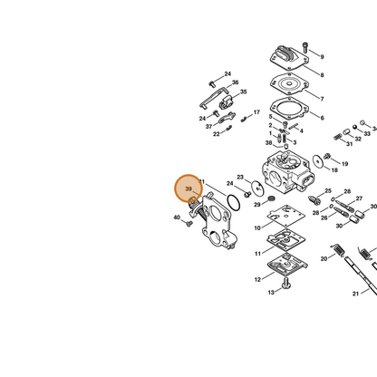 STIHL part 1138-007-1004 — IPL diagram snippet (6x zoom, amber highlight)