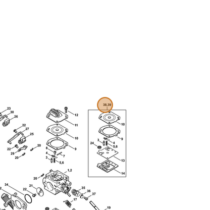 STIHL part 1138-007-1701 — IPL diagram snippet (6x zoom, amber highlight)