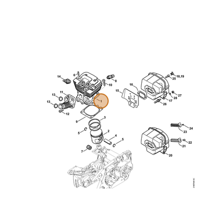 STIHL part 1138-020-1201 — IPL diagram snippet (6x zoom, amber highlight)