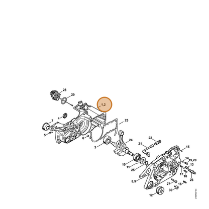 STIHL part 1138-020-2606 — IPL diagram snippet (6x zoom, amber highlight)